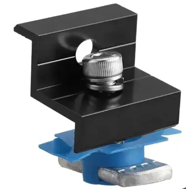 Solar Panel End Clamp for Standard Unistrut, Black Aluminum 30mm/35mm Solar Panel Brackets with Nuts and Bolts